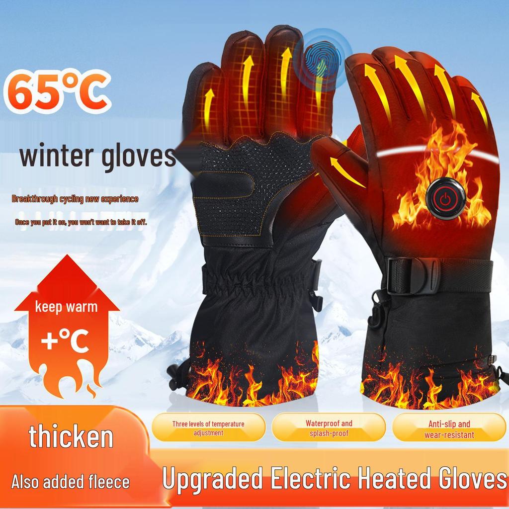Electric Heated Cycling Gloves - Winter Touchscreen Gloves with Temperature Control for Outdoor Work