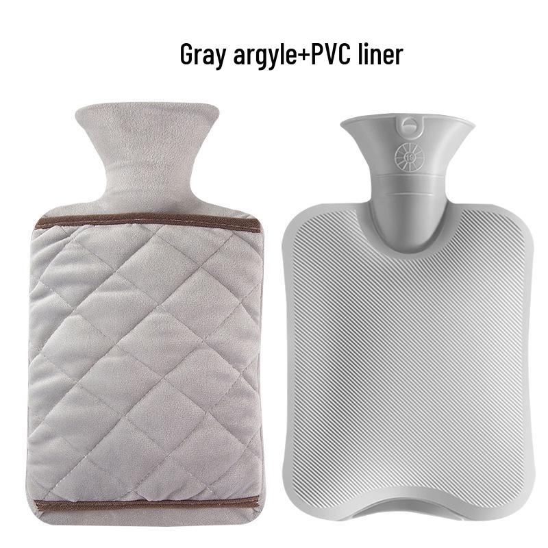 Thickened Velvet Hot Water Bottle with Hand Inserts for Warmth and Anti-Scald Heat Therapy.