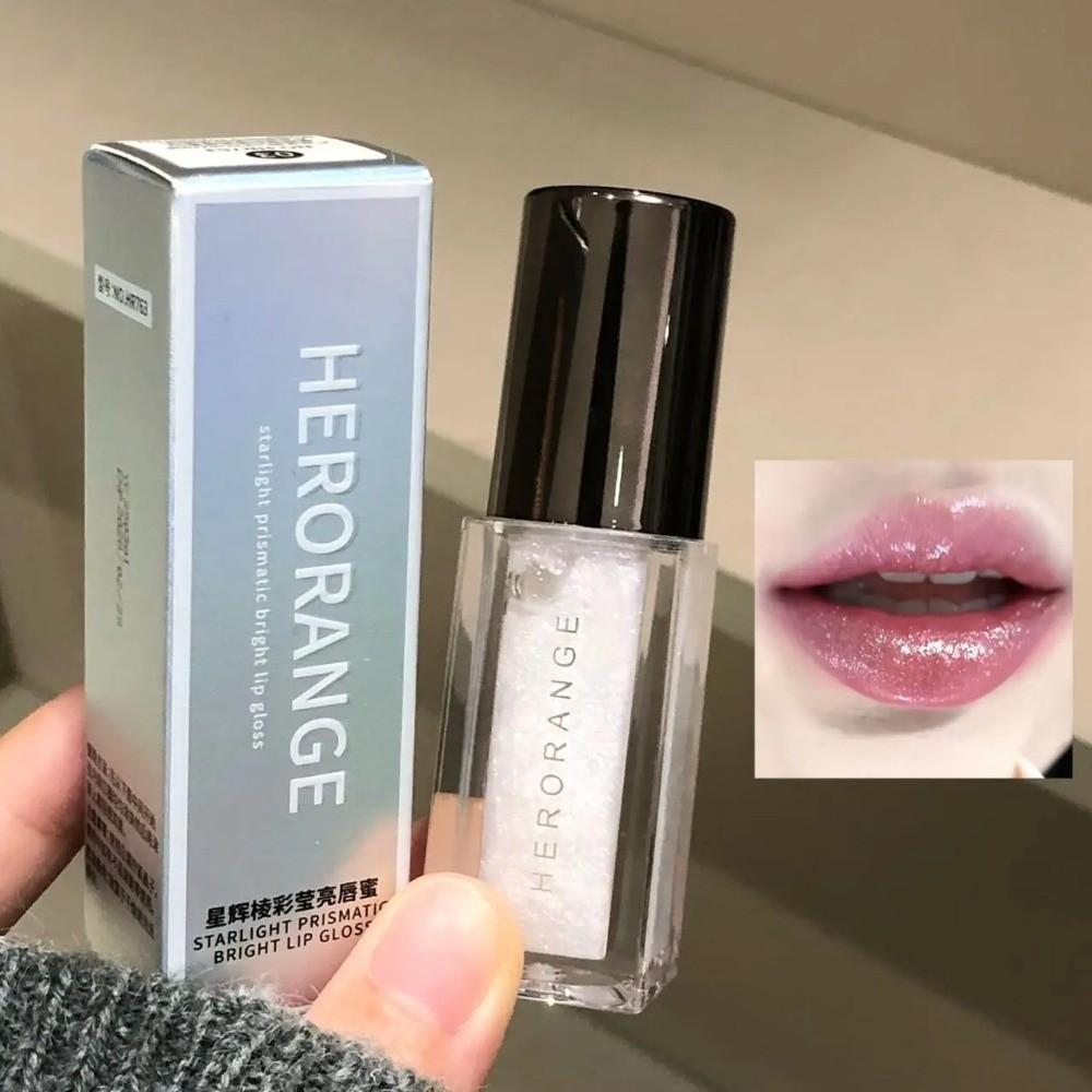 Sparkle Long-Lasting Lip Gloss Moisturizing Non-Fading Liquid Lipstick Non-Sticky Watery Lip Glaze for Women