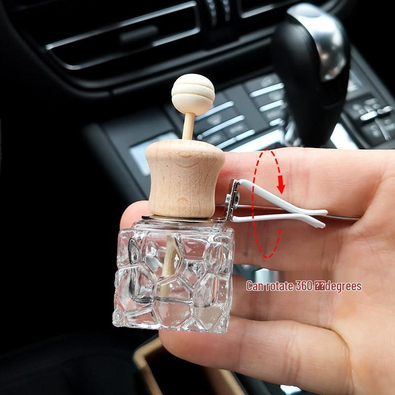 Car Vent Glass Aromatherapy Bottle - Essential Oil Scented Ornament for Car Interior Decoration