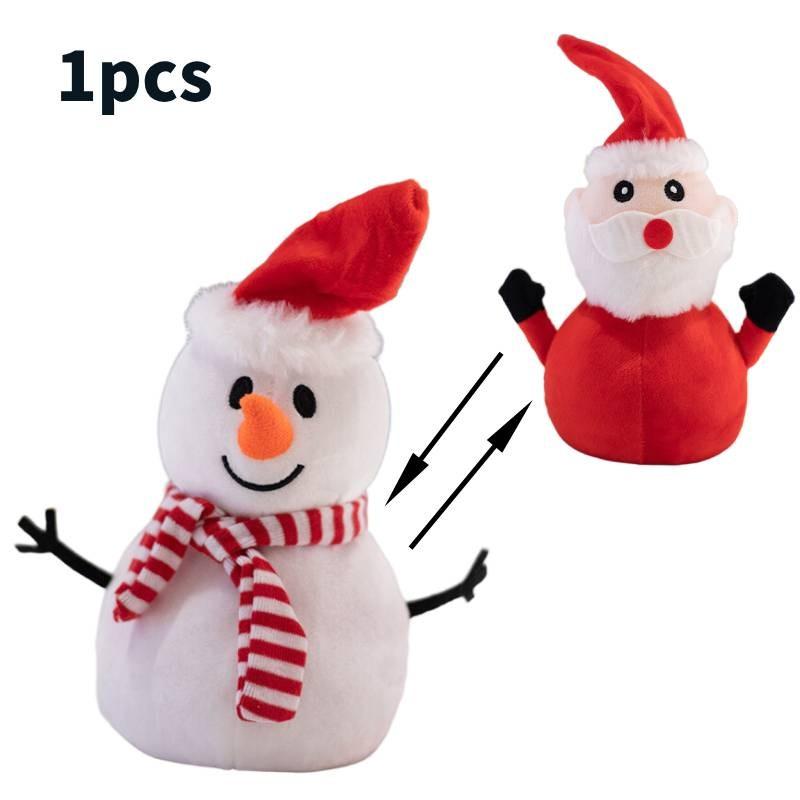 Santa Snowman Reversible Claus Plush Toy Flippable Christmas Doll Holiday Gift
