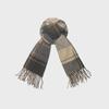 Damenschal mit Karomuster und Quaste – warmer, gewebter Winterschal, dickes und modisches Halsaccessoire