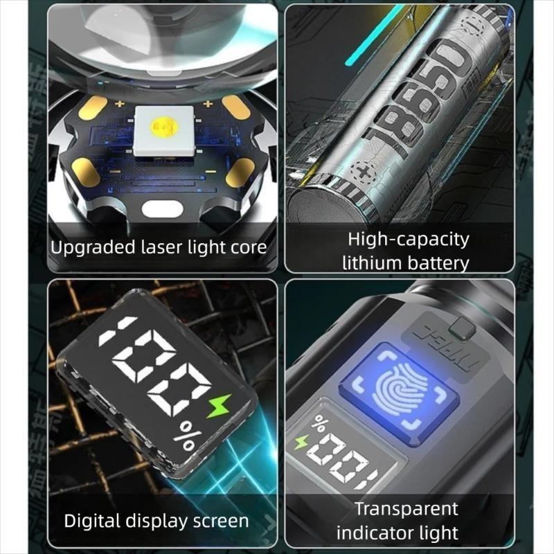 Professional Searchlight Long Range Beam Waterproof Construction Shock Resistant Technology for Outdoor Adventure Emergency Long Endurance LED Light