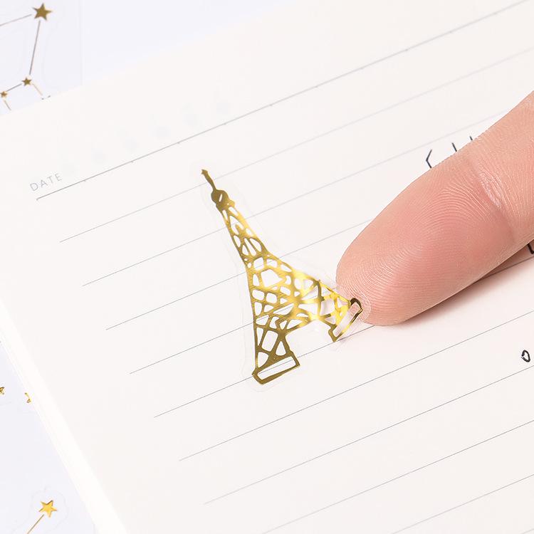 World View Hot Stamping PVC Decorative Stickers for Diary Notebooks