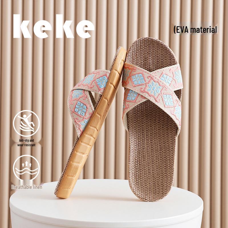 2025 Linen Slippers: Women's & Men's Non-slip, Anti-odor, Silent, Sweat-absorbent for All Seasons