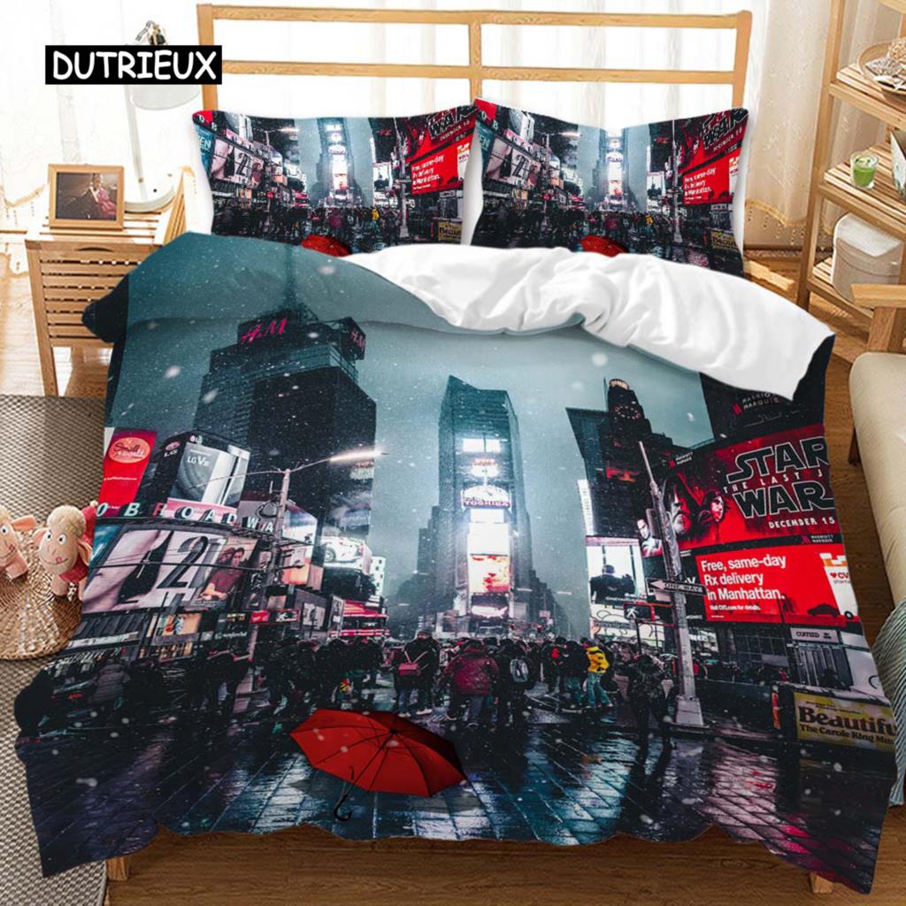 Urban Scenery Duvet Cover Castle Bike Retro Building Traditional British Culture Double Queen King Size Polyester Qulit Cover