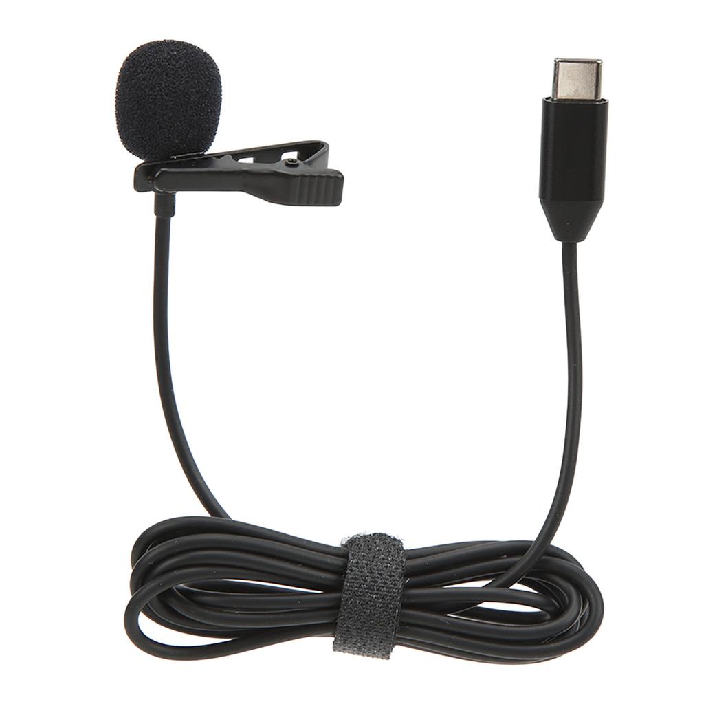 Wireless Lavalier Microphone ‑34dB Metal Lapel Mic for Insta360 ONE R Type C Smartphone 1.5M