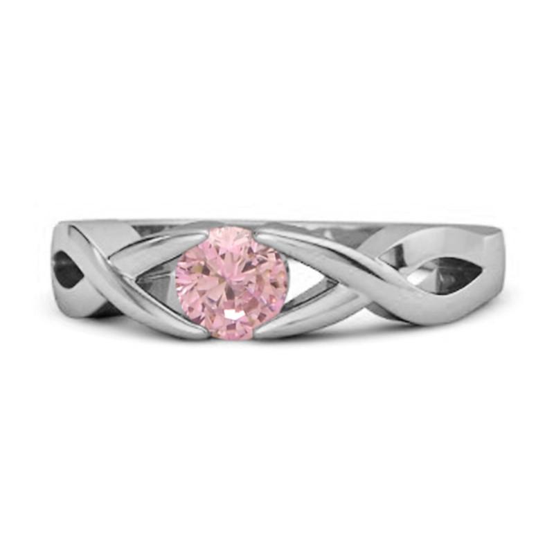 

Pink Topaz Twisted Vine Band Ring - Sterling Silver 10.5