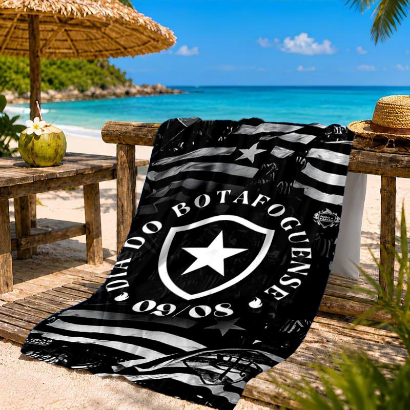 Botafogo Pride Emblem Printed Microfiber Beach Towel, Soft And Absorbent, Quick-Dry, Ideal for Summer Travel, Beach Essential, Swimming Pool