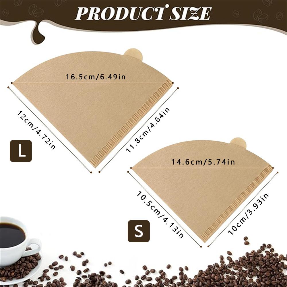 100PCS Coffee Filter Paper V-Shaped Wood Pulp Drip Paper Cone Coffee Strainer Bag Espresso Tea Infuser Accessories