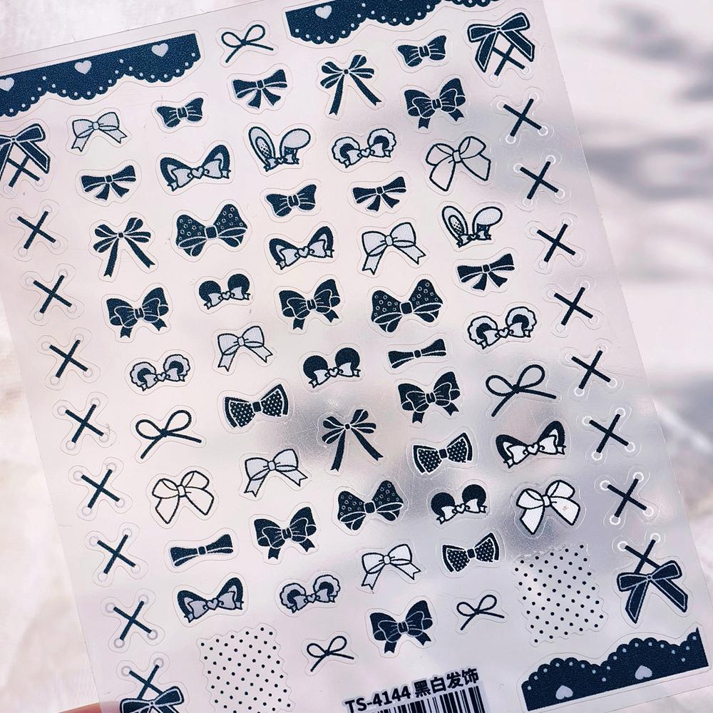 Abstract Silver 5D Nail Art Sticker Elegant French Curve Asymmetric Line Fragments Modern Artistic Self Adhesive Manicure Decal