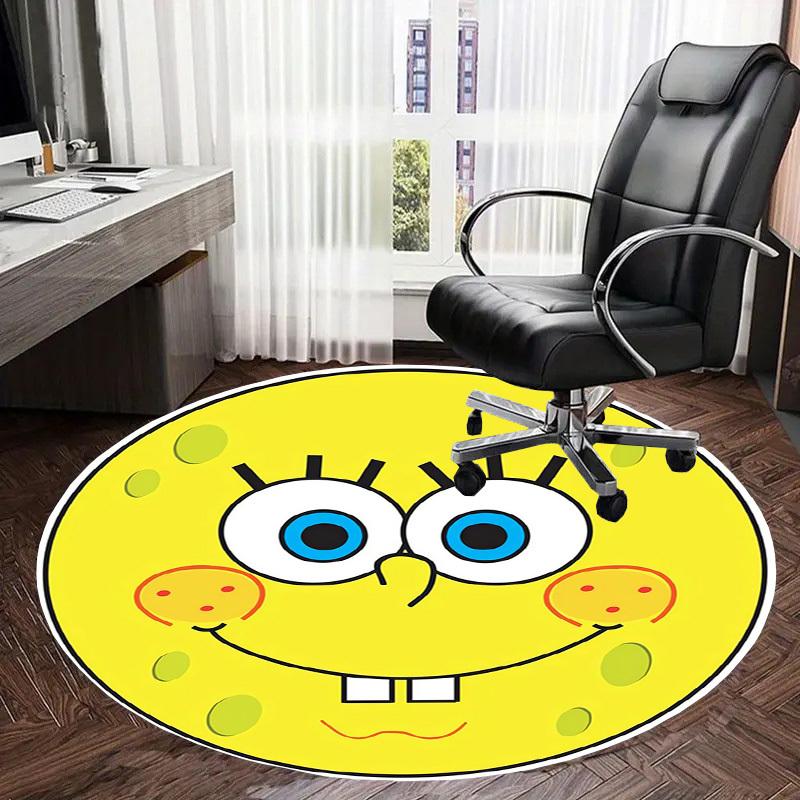 1pc SpongeBob SquarePants Round Carpet, Made of Polyester,Perfect for Decorating Office Chairs, Living Rooms,fplt176