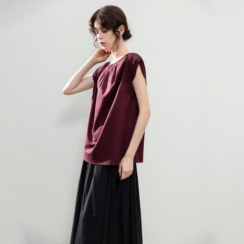 Women s Natural Linen Cotton Sleeveless Blouse L