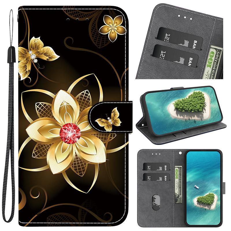 Stand Flip Wallet Case for Xiaomi Poco X6 X3 PRO X7 X6 5G X5 X4 PRO 5G X4 GT X3 NFC X3 GT Flip Painted Pattern Wallet Case