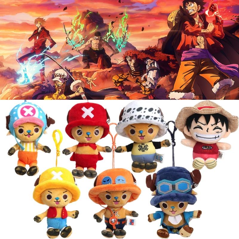 Authentischer One Piece Plüschanhänger, Niedlicher und weicher Cartoon-Charakter-Schlüsselanhänger