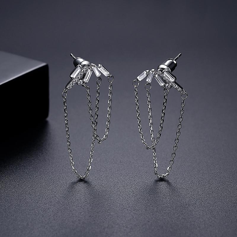 LUOTEEMI Luxury Earings Designs Jewelry Handmade Ear Stud Long Tassel Earrings