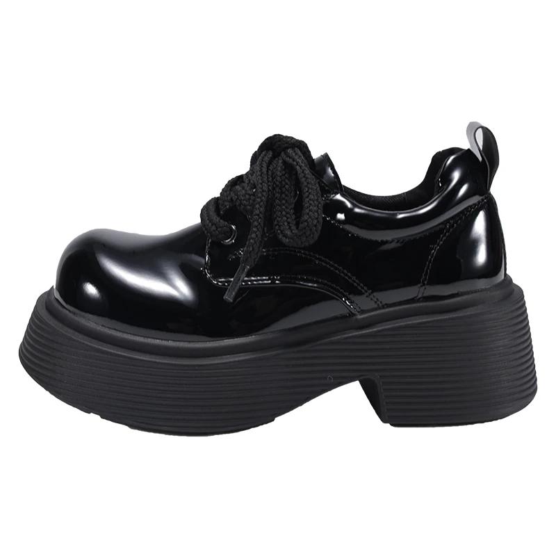 Fashion Women's Thick Sole Single Shoes Autumn New Round Head Front Strap Thick Sole Anti-slip Wear-resistant Low-top Shoes