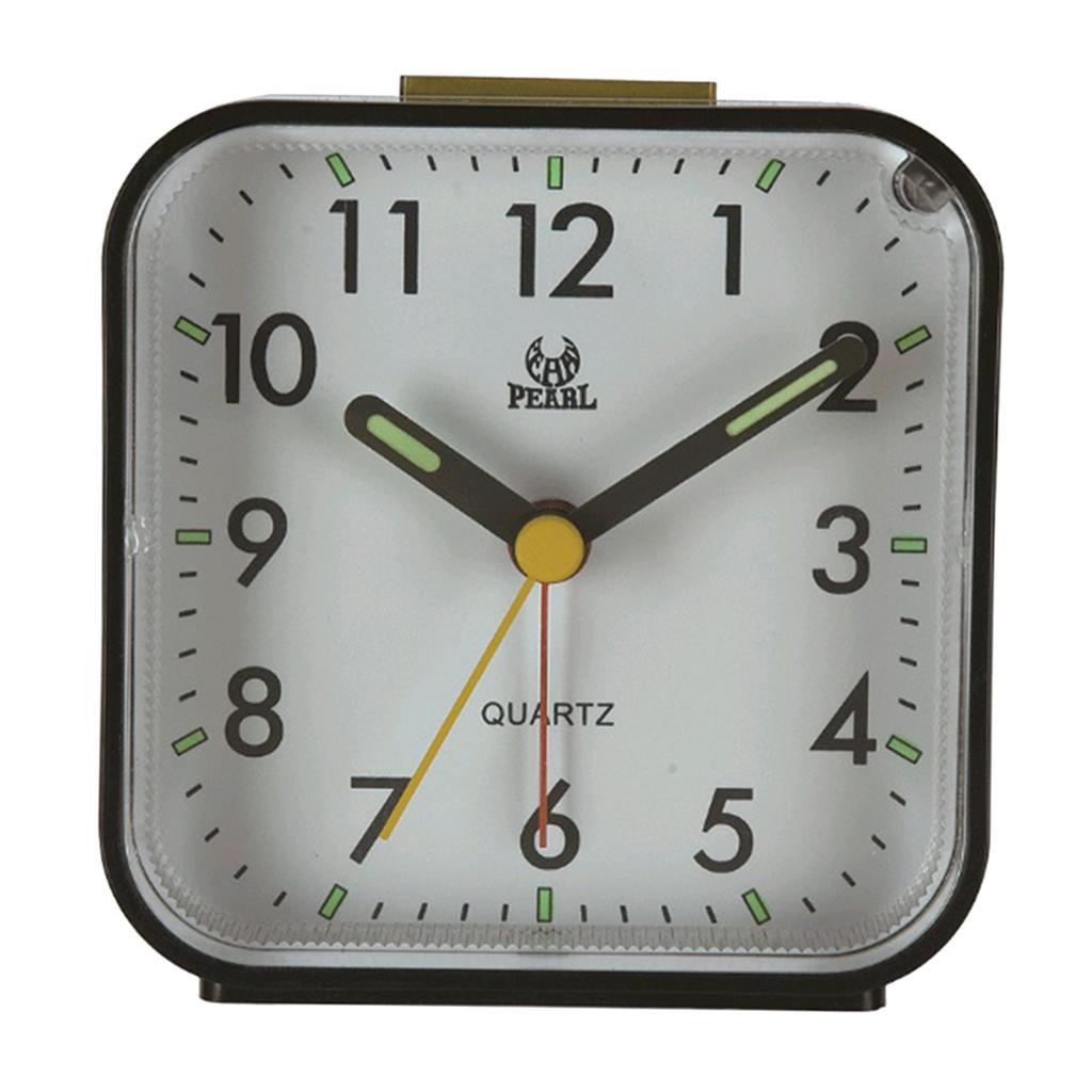 Nightlight Alarm Clock Non Ticking Quiet Analog Clock Bedside Quartz Alarm for Travel and Children чёрный