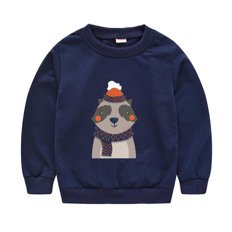 Children's Children's New Year Red Pullover Sweater Baby Cute Cartoon Avatar Round Neck Bottoming Shirt Tops