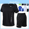 Stylish Mens 2pc Sport Wear Tracksuit With Breathable Short Sleeve T-shirt And Shorts