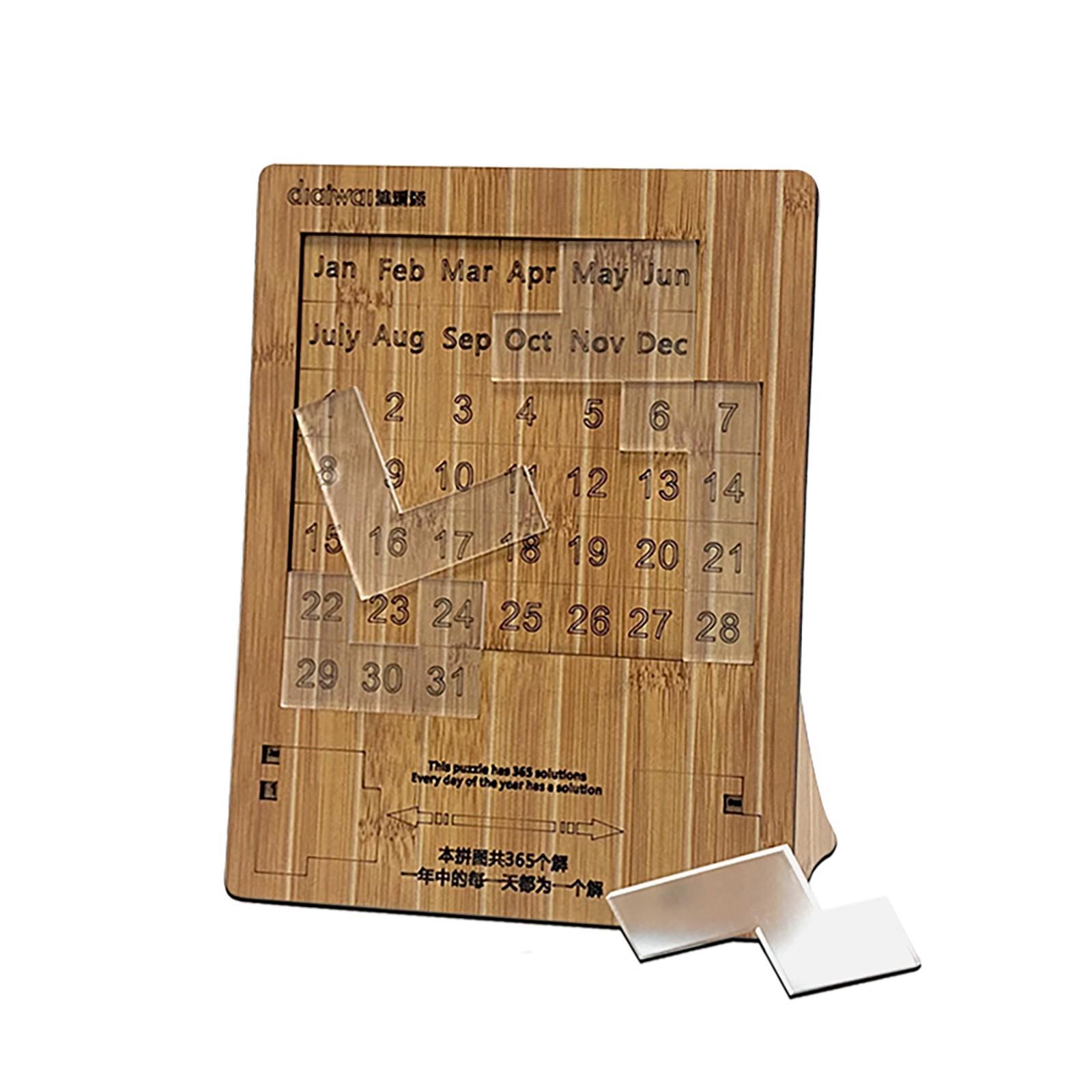 

Funny Wooden Perpetual Calendar Puzzle Unzip Creativit Brain Teaser Games