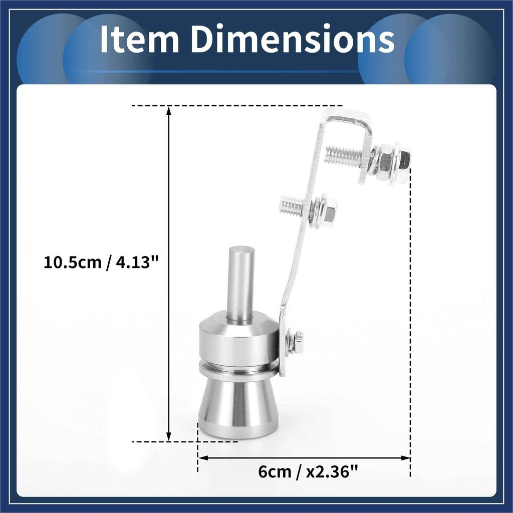 ARISELIFT 1 Set Turbo Sound Exhaust Muffler Pipe Whistle Rear Tail Pipe M Carbide Maker Aluminum Silver Tone for Bicycle