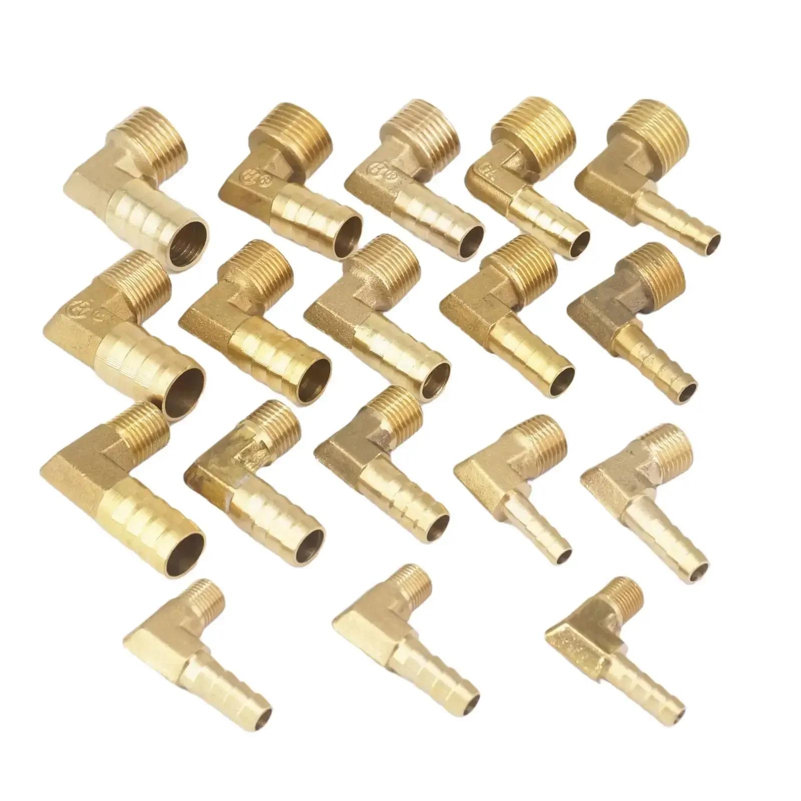 

2pcs Fit Hose I.D 8mm/10mm Barbed x M8x1.28 M10x1 M10x1.5 M12x1.75 M14x1.5 M14x2 M16x2 Metric Male Elbow Brass Coupler Fitting (Brass,M8x1.25 -8mm Barbed) латунний