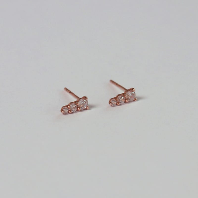 Less is more 14K gold triple earring
