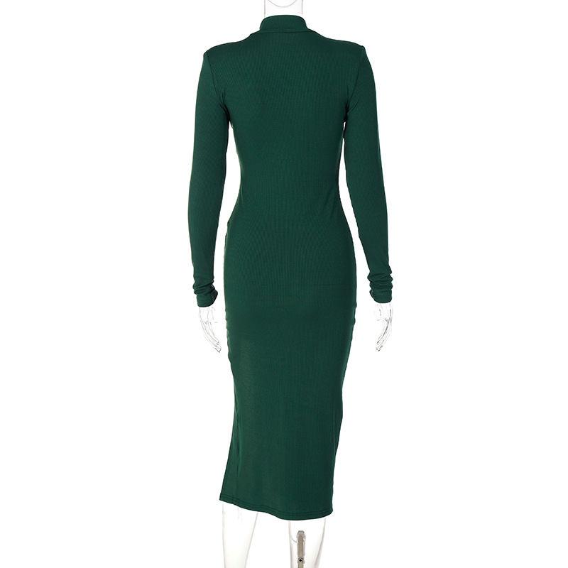 Buy Winter Sexy Bodycon Dress Women Solid Turtleneck Slim Elegant Party Midi Dress Office Lady Y2k Fashion Slit One Piece Dress 21 At Affordable Prices Free Shipping Real Reviews With Photos Joom