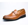 2025 Men's Plus Size Casual Leather Brogue Shoes - Thick-Soled, Slip-On, Pointed Toe