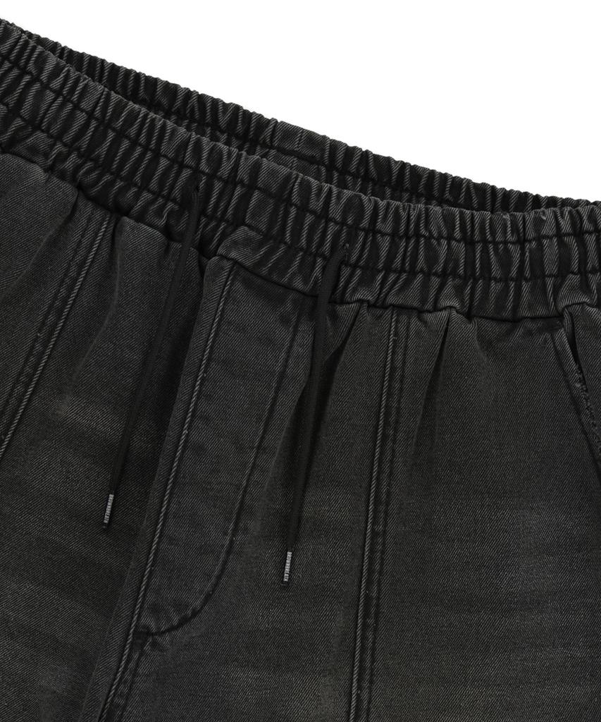 BROWNBREATH Washed Banding Bermuda Pants - Black