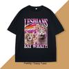 T-shirt Unisex Lesbiche Mangiano Cosa T-shirt Divertente Gatto Pride T-shirt LGBTQ T-shirt Meme Gatti Vintage Amante Maglietta Girocollo Donna Manica Corta