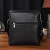 Men's Genuine Leather Embossed Vertical Shoulder Bag - Business and Casual Style