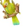Resin Parrot Swing Figurine Outdoor Hanging Animal Sculpture Tropical Bird Swing Statue for Patio