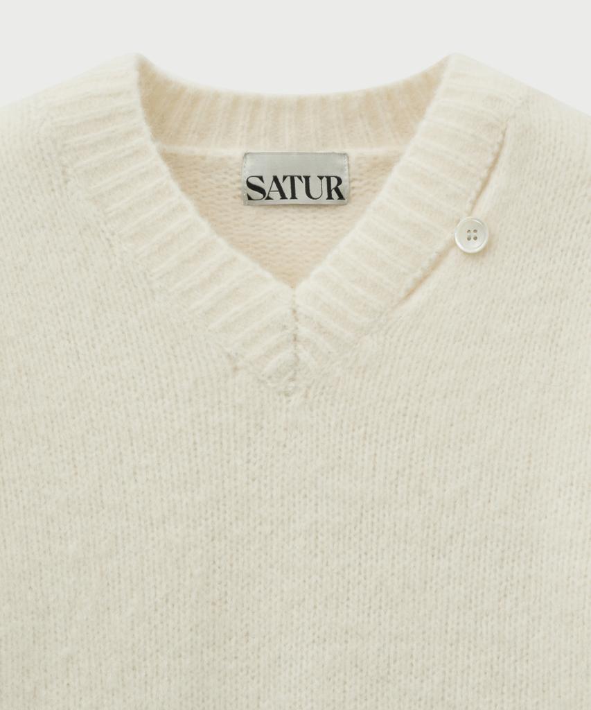 Seteo (W) Essen Two-Tone Mohair Blend Knit White