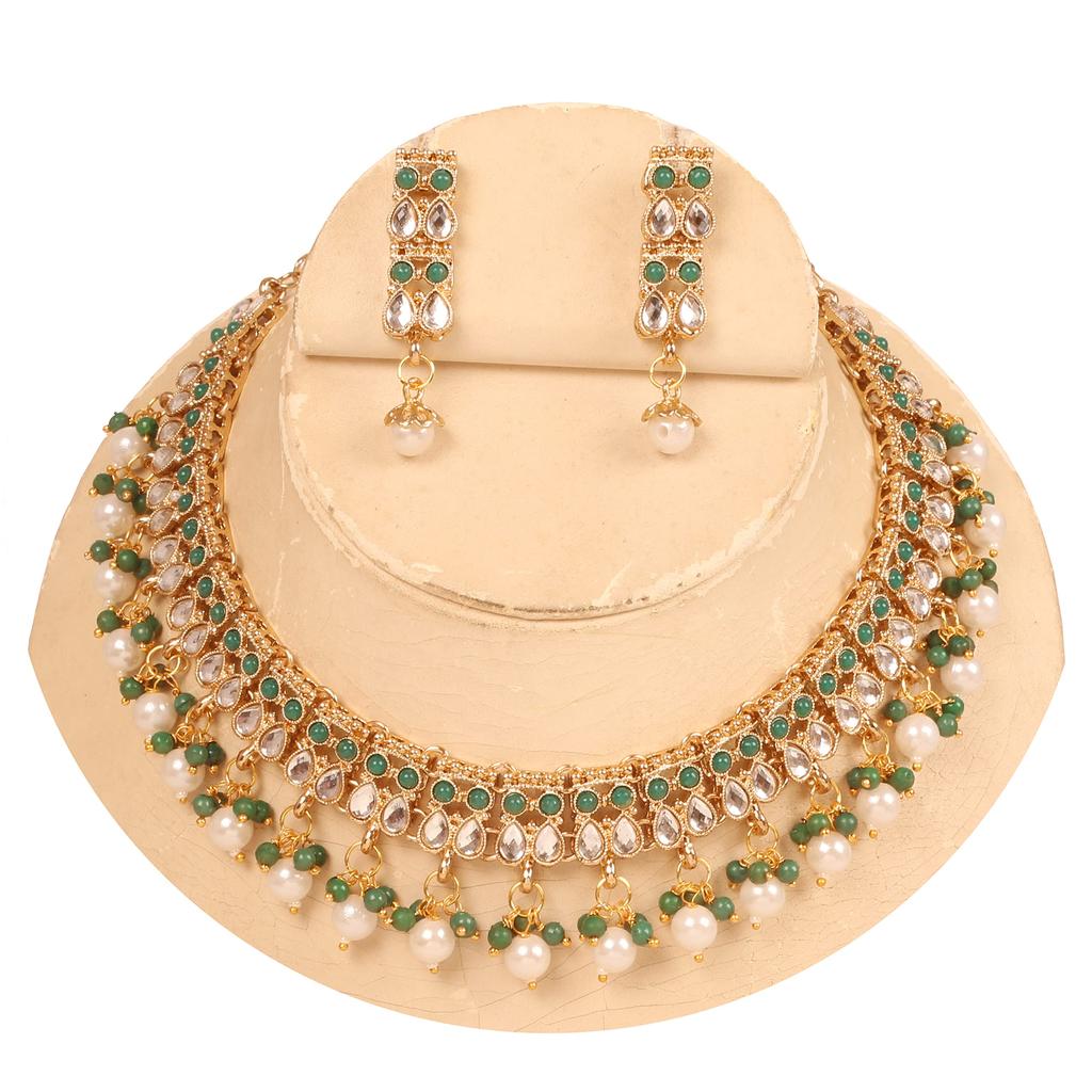 Touchstone Indisk Bollywood Håndlaget Tradisjonell Kongelig Mughal Kundan Polki Meenakari Emalje Fargerik Bryllupsdesigner Smykkesett Langt Halskjede Gull