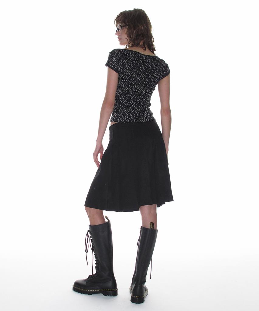 CRANK Scallop Floral Eyelet Top_Black