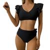 Women S High Waist Ruffled Split Bikini Swimwear For Vacation