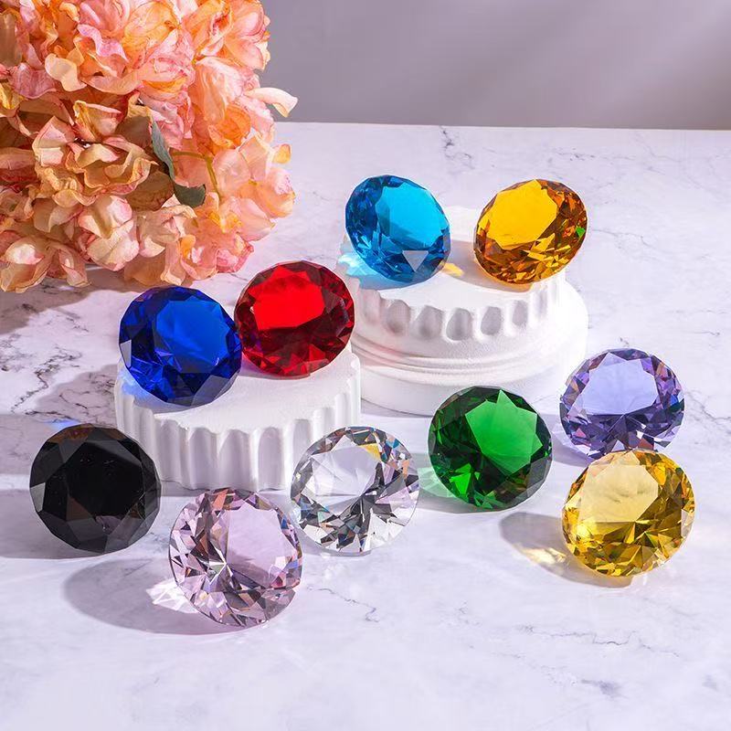10 pezzi Diamante di Cristallo Multicolore Decorazioni per la Casa Decorazioni per Matrimoni per Festa di Compleanno per Bambini Tavola, Fermacarte a Forma di Diamante