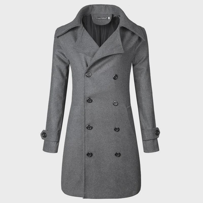 Men's Double-Breasted 3D Hollow Medium-Long Windbreaker, Sizes M-4XL