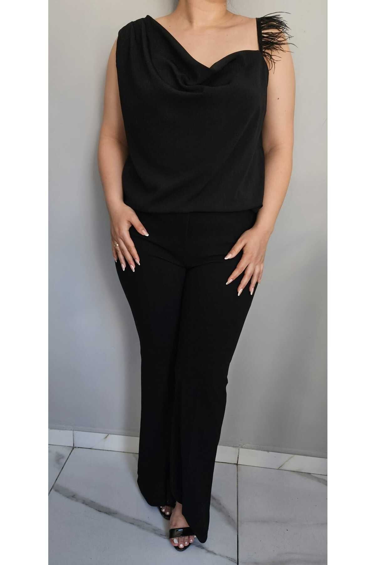 

Женская рубашка больших размеров, черная рубашка большого размера с перьями на плечах