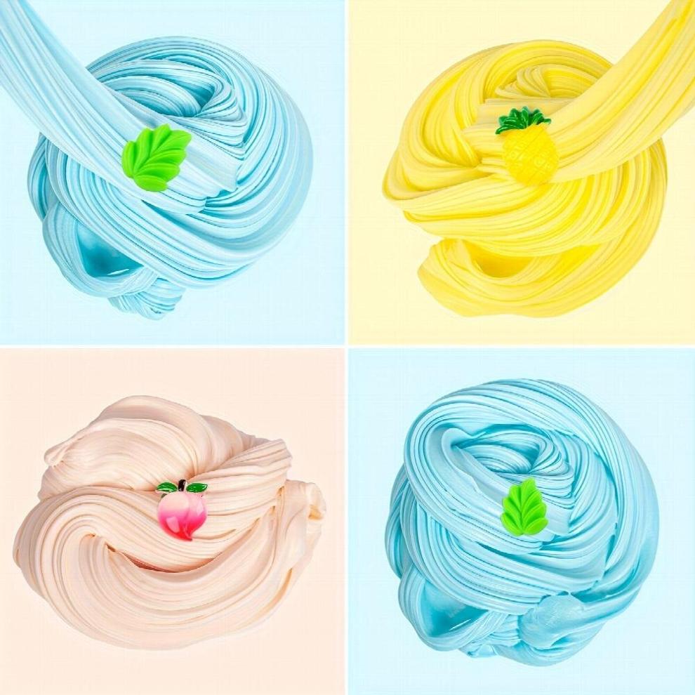 Slime Set Soft And Non Sticky Yellow Apricot Cyan Slime Toys DIY Slime Toy Interesting Toy For Birthday Parties And Events