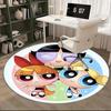 Powerpuff Girls Stuhlunterlage Runder Teppich Büroteppich, Rutschfest, Geeignet für Wohnzimmer, Schlafzimmer,Dekor1205770a