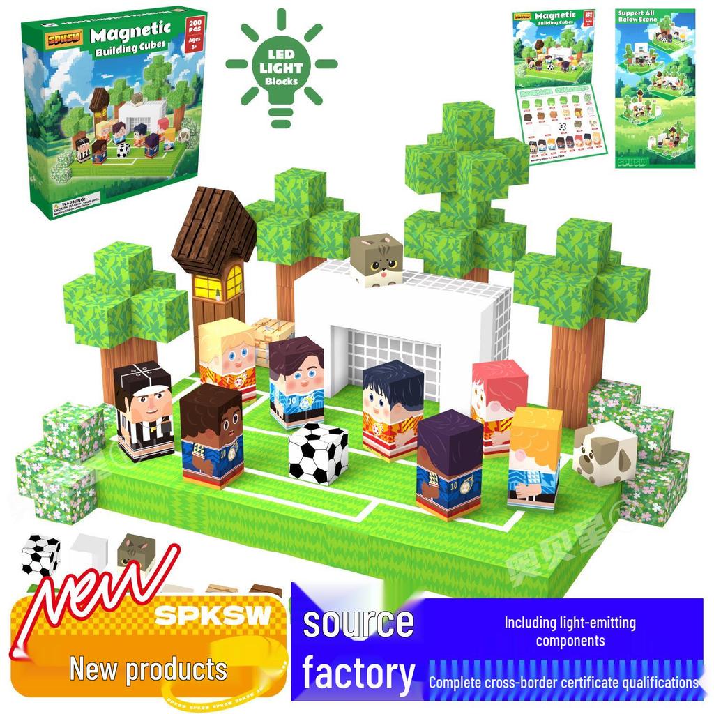 Blue Castle Magnetic Building Blocks - DIY Architecture Tiles for Kids