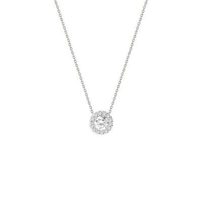 (Silver) Amber Necklace, Daily Necklace, Cubic Necklace, Simple Necklace