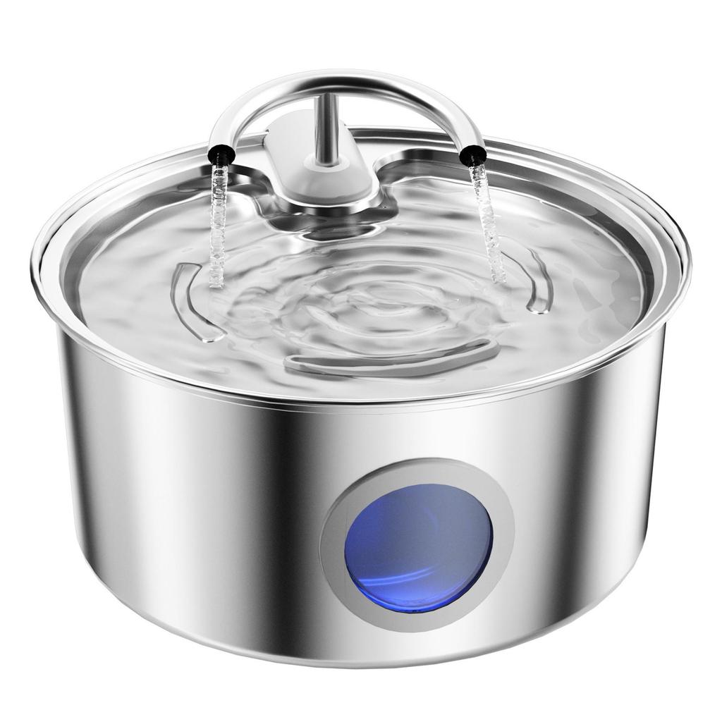 Ceramic Cat Water Fountain with Stainless Steel Circulation