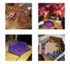 Hexagonal PU Leather Dice Tray - Board Game Accessories & Sundries Storage Box