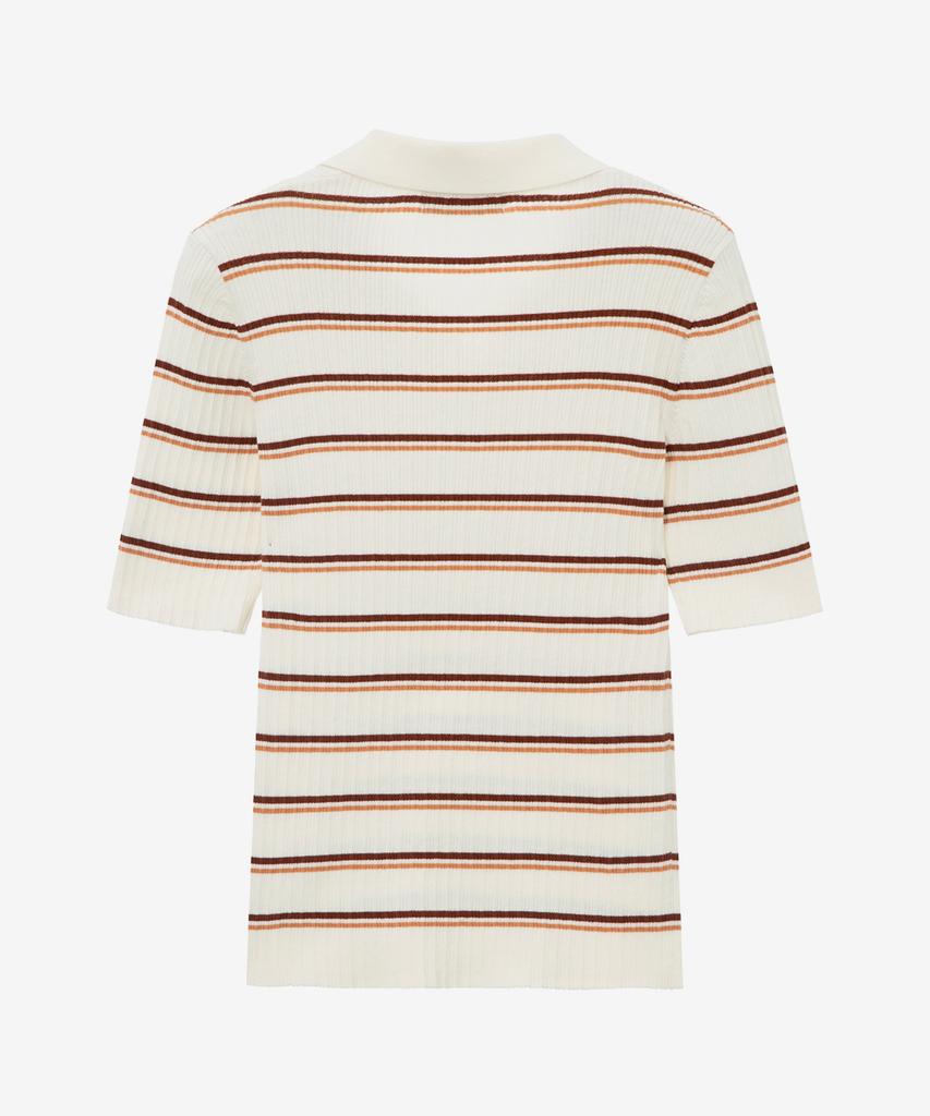 MIND BRIDGE WOMEN [W] Striped Ribbed Collar Knit - 2 Colors