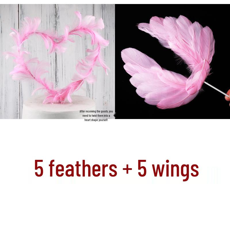 Angel Wing Feather String Lights Cake Topper Ornaments