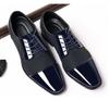 Classic Men Dress Shoes For Men Oxfords Patent Leather Shoes Lace Up Formal Black Leather Wedding Party Shoes